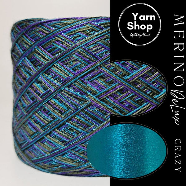 MCDL003 4PLY Crazy DeLux Yarn Cake Pure Merino Extrafine Superwash 19+35+60+65+24