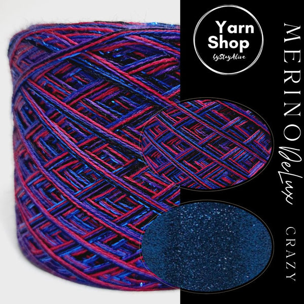 MCDL004 4PLY Crazy DeLux Yarn Cake Pure Merino Extrafine Superwash 2+8+39+60+44