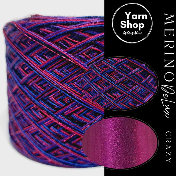 MCDL007 4PLY Crazy DeLux Yarn Cake Pure Merino Extrafine Superwash 2+8+39+60+30
