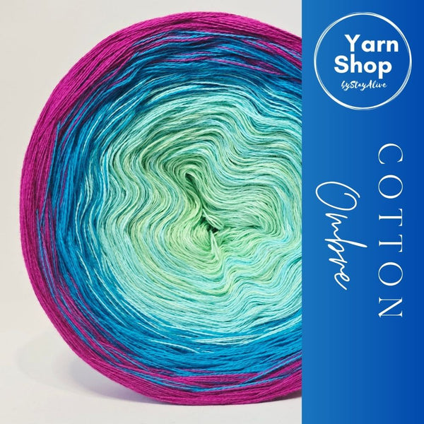 Gradient CO004 Ombre Yarn Cake Pure Cotton Extrafine 66-85-10-3