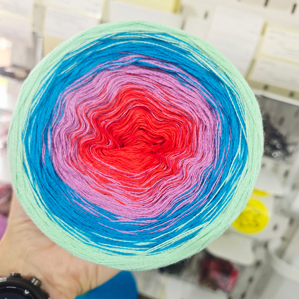 Gradient CO007 Ombre Yarn Cake Pure Cotton Extrafine 9-11-10-66