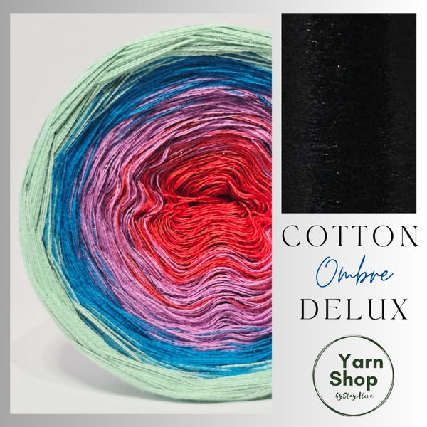 Gradient CODL007 Ombre DeLux Yarn Cake Pure Cotton Extrafine 9-11-10-66+33