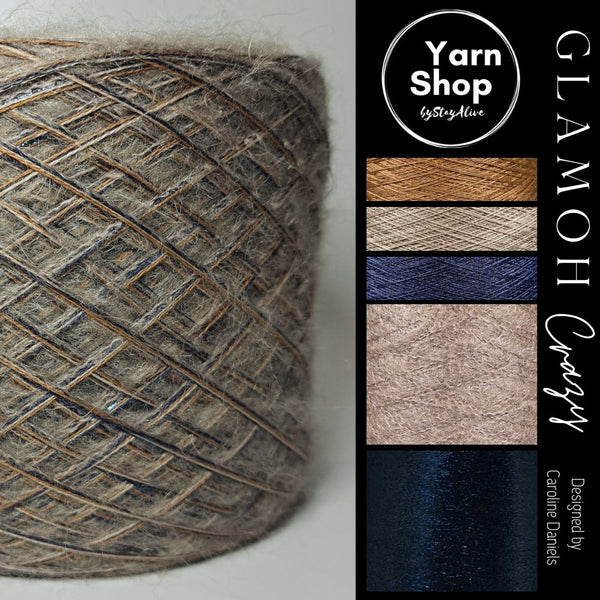Fancy Fluffy GMC005 Glamoh Crazy Yarn Cake Merino Mohair Lurex 26+56+67+33+40