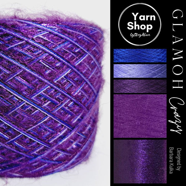Fancy Fluffy GMC006 Glamoh Crazy Yarn Cake Merino Mohair Lurex 11+12+39+45+34