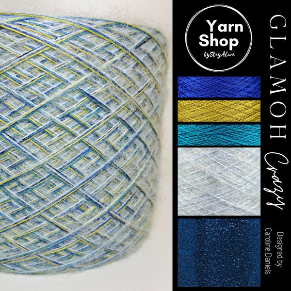 Fancy Fluffy GMC007 Glamoh Crazy Yarn Cake Merino Mohair Lurex 39+63+65+23+44