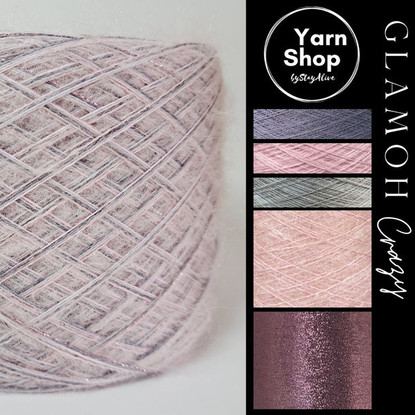 Fancy Fluffy GMC013 Glamoh Crazy Yarn Cake Merino Mohair Lurex 3+54+73+52+29