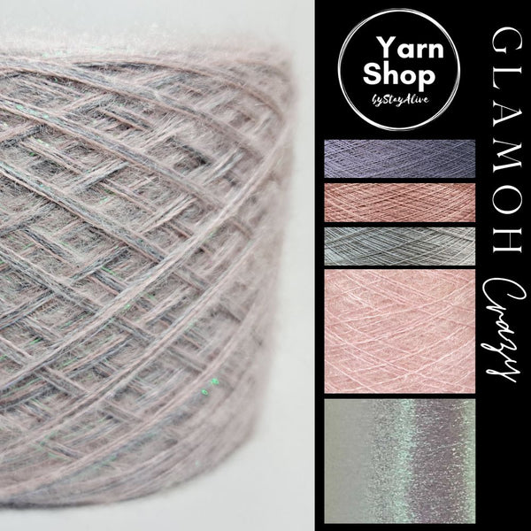 Fancy Fluffy GMC015 Glamoh Crazy Yarn Cake Merino Mohair Lurex 3+66+73+52+32