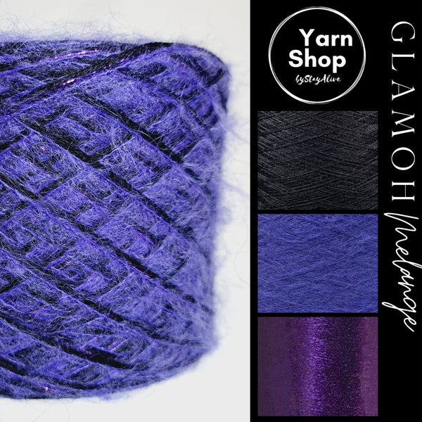 GMM010 GlaMoh Melange Yarn Cake Merino Mohair Lurex 8+46+34