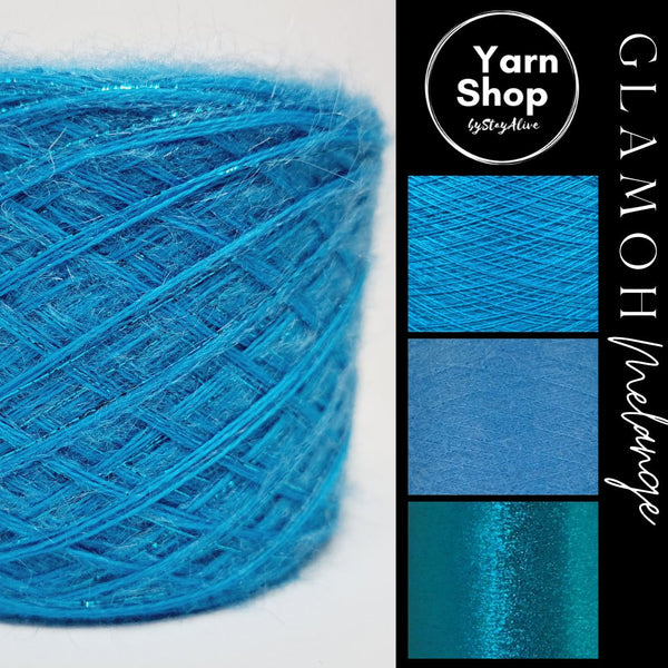 GMM013 GlaMoh Melange Yarn Cake Merino Mohair Lurex 14+44+24