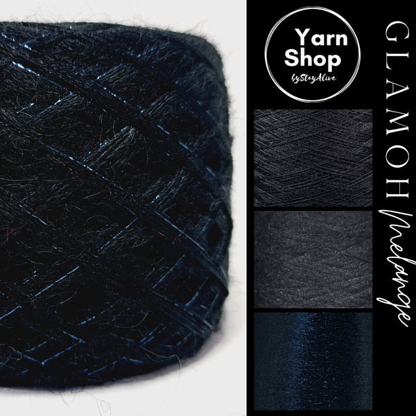 GMM014 GlaMoh Melange Yarn Cake Merino Mohair Lurex 8+14+40