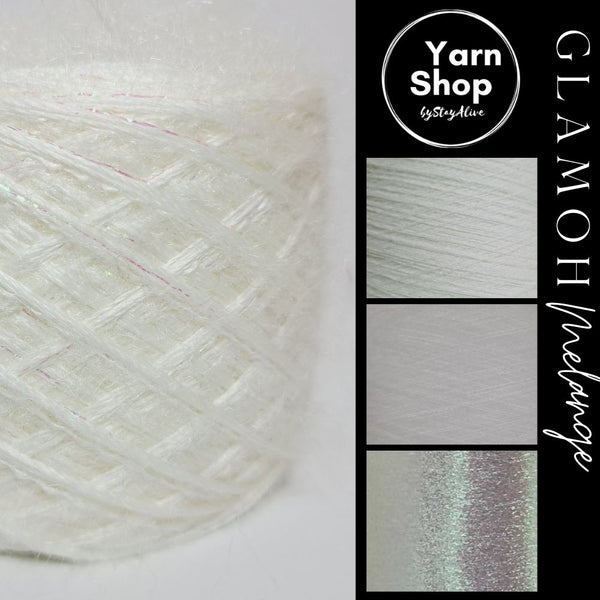 GMM019 GlaMoh Melange Yarn Cake Merino Mohair Lurex 43+16+32