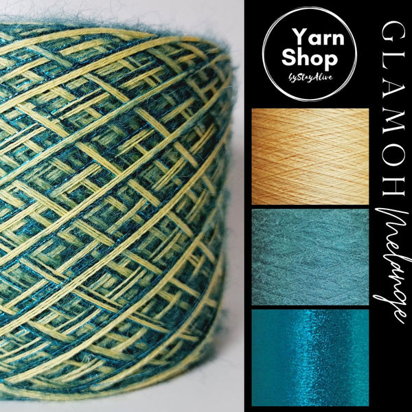GMM022 GlaMoh Melange Yarn Cake Merino Mohair Lurex 61+41+24