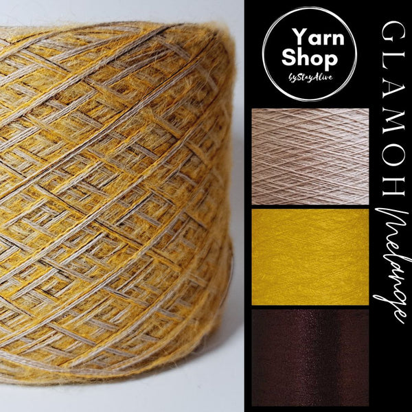 GMM024 GlaMoh Melange Yarn Cake Merino Mohair Lurex 56+49+23