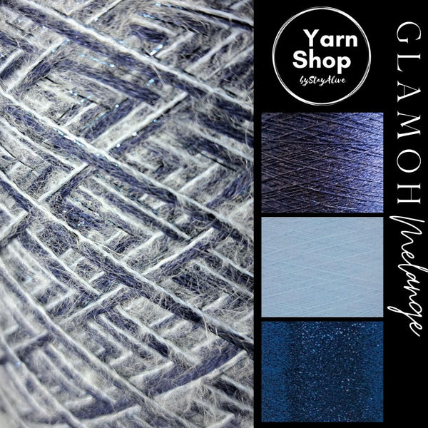 GMM025 GlaMoh Melange Yarn Cake Merino Mohair Lurex 67+23+44