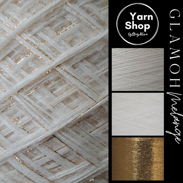 GMM026 GlaMoh Melange Yarn Cake Merino Mohair Lurex 27+1+41