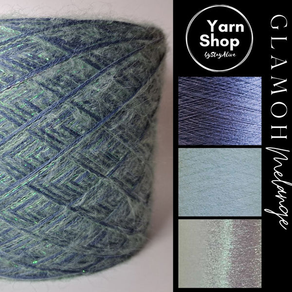 GMM027 GlaMoh Melange Yarn Cake Merino Mohair Lurex 4+59+32