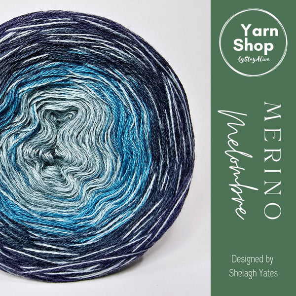 MMO008 MelOmbre Yarn Cake Pure Merino Extrafine Superwash 58-65-72-67+58