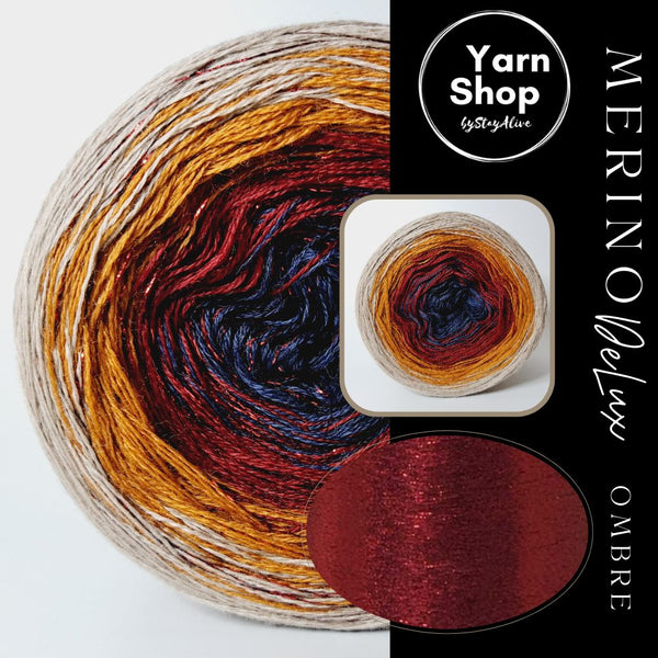 MODL004 Ombre DeLux Yarn Cake Pure Merino Extrafine Superwash 67-1-57-56+31