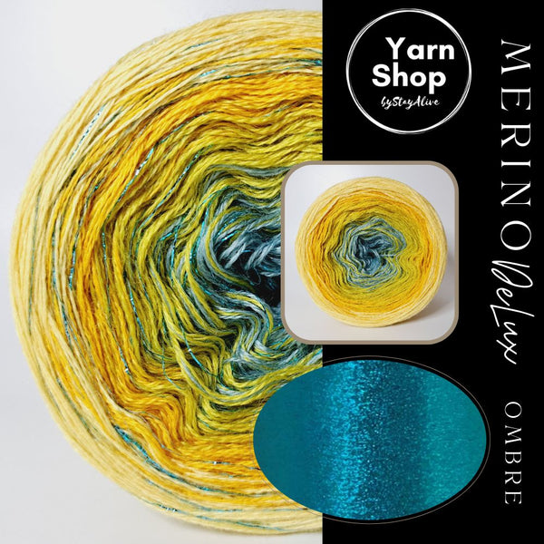 MODL006 Ombre DeLux Yarn Cake Pure Merino Extrafine Superwash 58-63-51-61+24