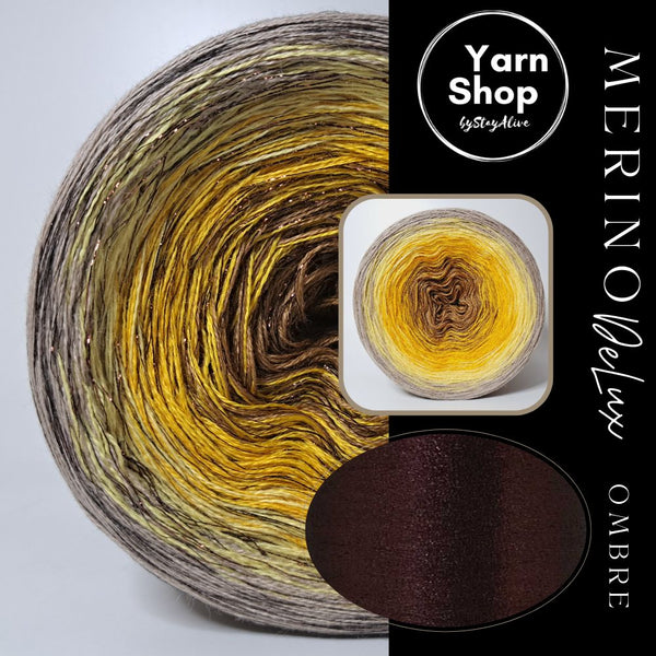 MODL008 Ombre DeLux Yarn Cake Pure Merino Extrafine Superwash 26-51-61-56+23