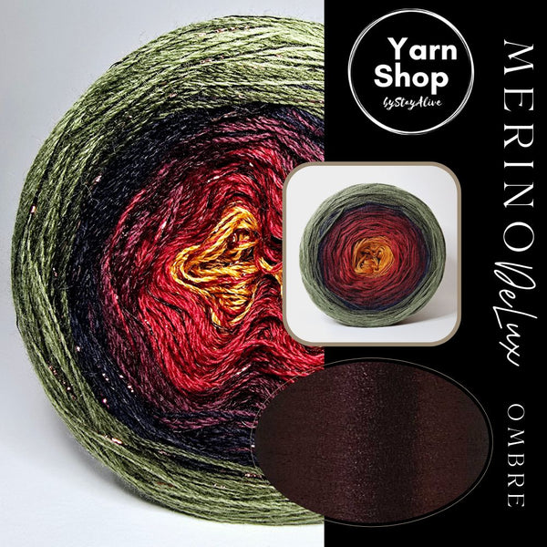 MODL010 Ombre DeLux Yarn Cake Pure Merino Extrafine Superwash 57-1-49-17-35-19+23