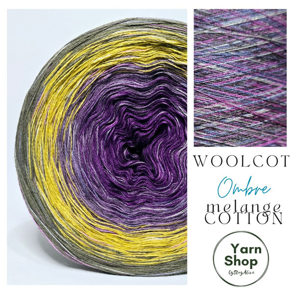 Gradient WMC001 Ombre Melange Cotton Yarn Cake Woolcot Extrafine Superwash 16-15-17-18+PMC