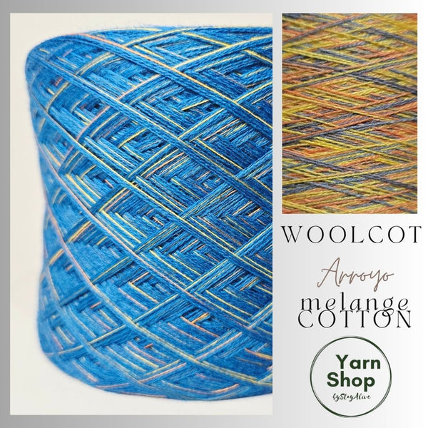 WMS003 Melange Cotton Solid Yarn Cake Woolcot Extrafine 10+YMC