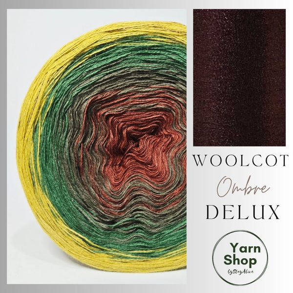 Gradient WODL006 Ombre DeLux Yarn Cake Woolcot Extrafine 3-18-22-17+23
