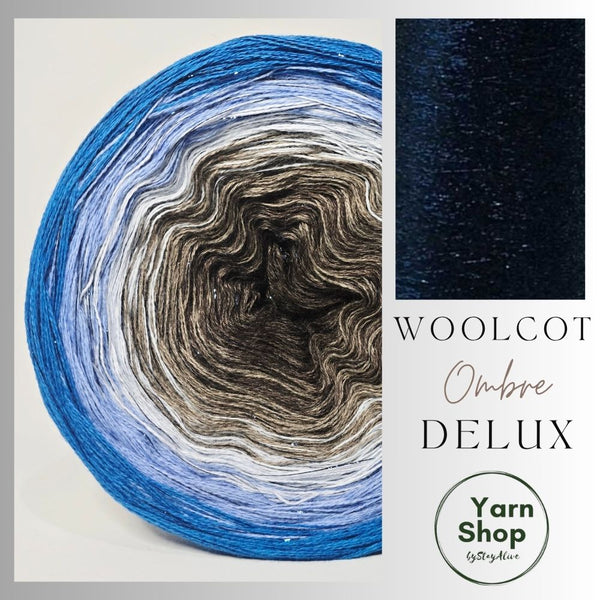 Gradient WODL007 Ombre DeLux Yarn Cake Woolcot Extrafine 13-11-8-9-10+40
