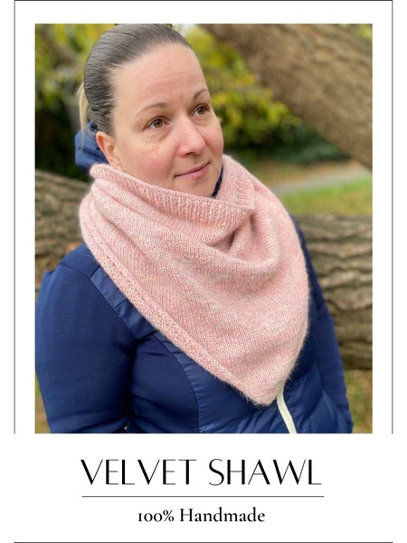 Handmade knitted Shawl Velvet
