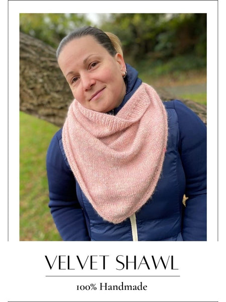 Handmade knitted Shawl Velvet