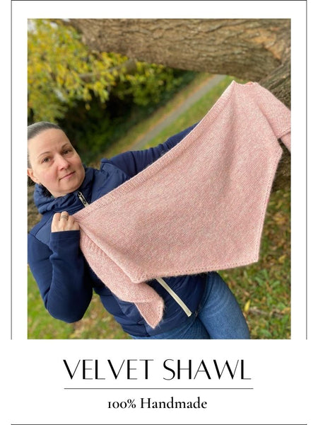 Handmade knitted Shawl Velvet