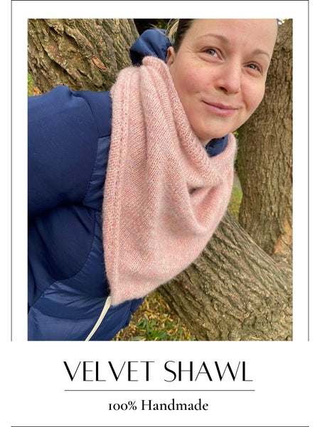 Handmade knitted Shawl Velvet