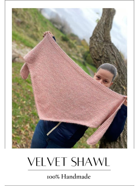 Handmade knitted Shawl Velvet