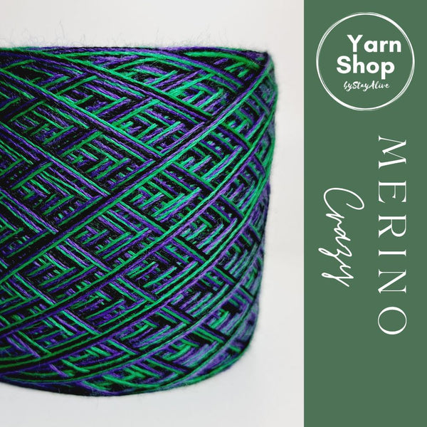 MC 7+8+60 3PLY Crazy Yarn Cake Pure Merino Extrafine Superwash