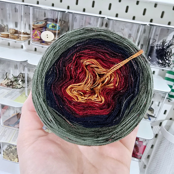 MODL010 Ombre DeLux Yarn Cake Pure Merino Extrafine Superwash 57-1-49-17-35-19+23
