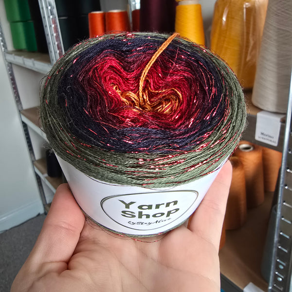 MODL009 Ombre DeLux Yarn Cake Pure Merino Extrafine Superwash 57-1-49-17-35-19+31