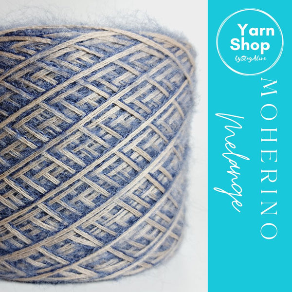 MOHM 56+56 Moherino Melange Yarn Cake Merino Mohair