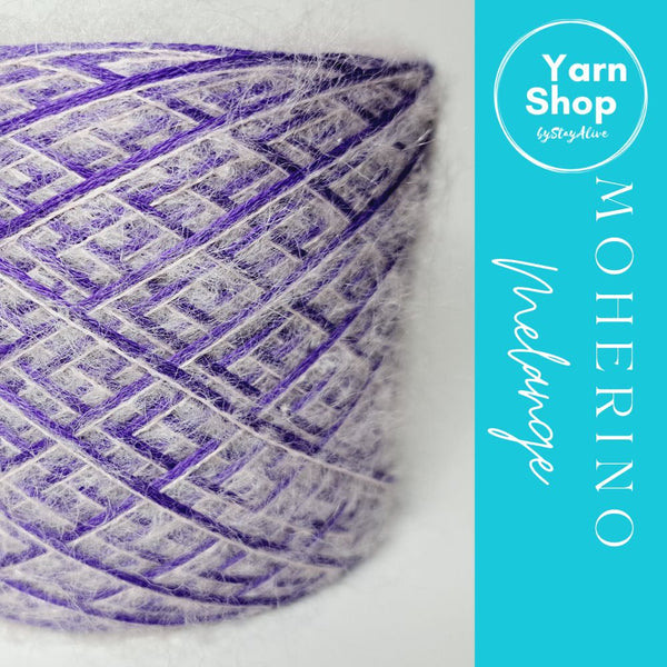 MOHM 60+52 Moherino Melange Yarn Cake Merino Mohair
