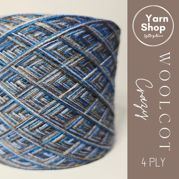 WC 9+10+11+13 4PLY Crazy Yarn Cake Woolcot Extrafine
