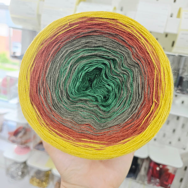 Gradient WO015 Ombre Yarn Cake Woolcot Extrafine 22-18-22-17