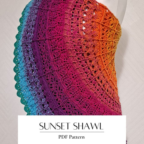 Crochet Pattern Sunset Shawl