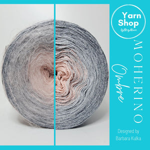 Moherino Ombre Yarn Cake 66-73-3+52, Extrafine Superwash