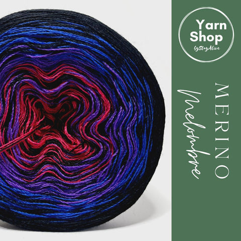 MMO004 MelOmbre Yarn Cake Pure Merino Extrafine Superwash