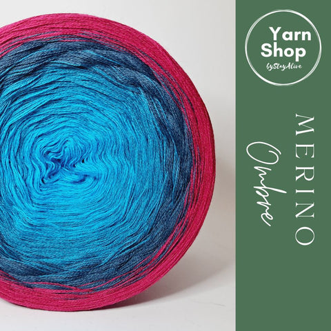 PURE Merino Ombre Yarn Cake 14-65-72-2, Extrafine Superwash