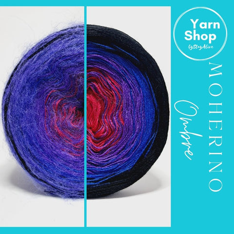 Extrafine Superwash Moherino Ombre Yarn Cake 2-60-39-8+46