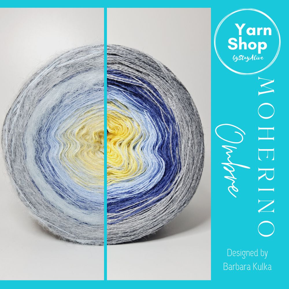 Moherino Ombre Yarn Cake 61-29-70-73-3+23, Extrafine Superwash