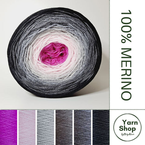 Limited Edition Pure Merino Ombre Yarn Cake 15-54-3-6-55-8