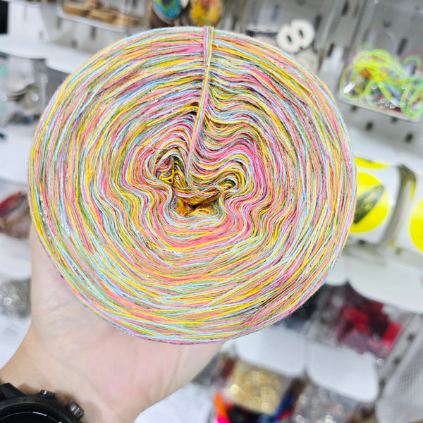 CCDL010 Crazy DeLux 4PLY Yarn Cake Pure Cotton Extrafine 6+8+80+84+29