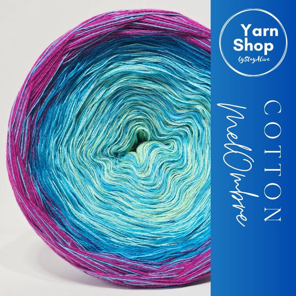 CMO004 MelOmbre Yarn Cake Pure Cotton Extrafine 66-85-10-3+1A